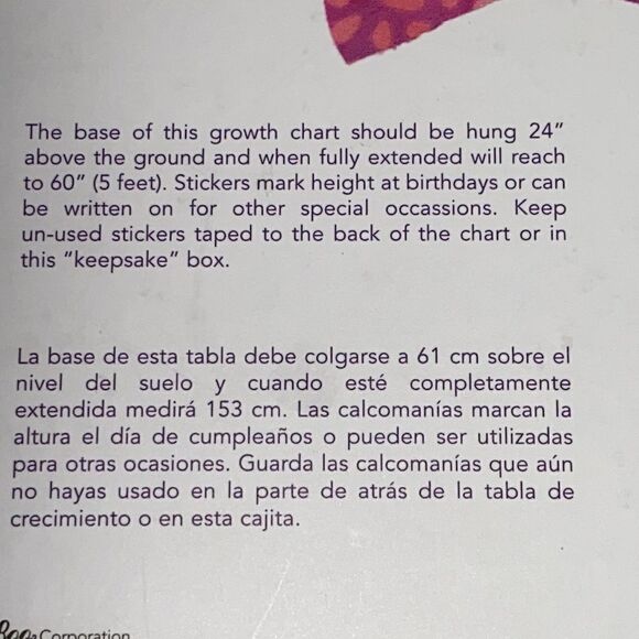 Eeboo Hot Pink Flower Growth Chart For Girls Responsibly Chart - Picture 9 of 11